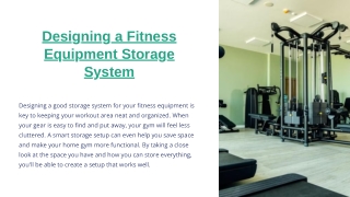 How To Design A Fitness Equipment Storage System That Fits Your Space?