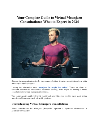 Your Complete Guide to Virtual Mounjaro Consultations What to Expect in 2024
