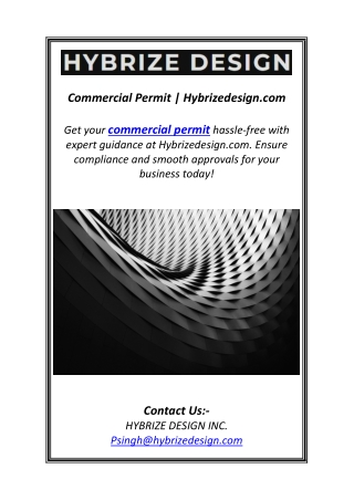 Commercial Permit | Hybrizedesign.com
