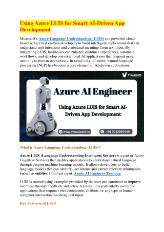 using azure luis for smart ai driven