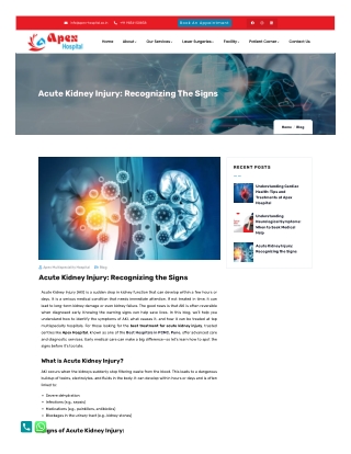 Acute Kidney Injury Recognizing the Signs