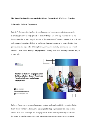 The Role of Bullseye Engagement in Building a Future-Ready Workforce Planning Software by Bullseye Engagement