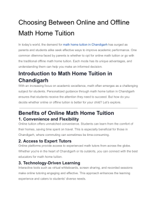 choosing between online and offline math home