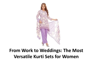 From Work to Weddings The Most Versatile Kurti Sets for Women