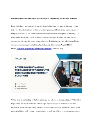 powering innovation through expert computer
