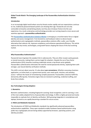 global trends watch the emerging landscape