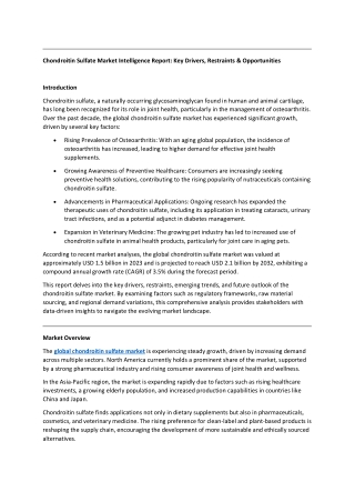 Chondroitin Sulfate Market