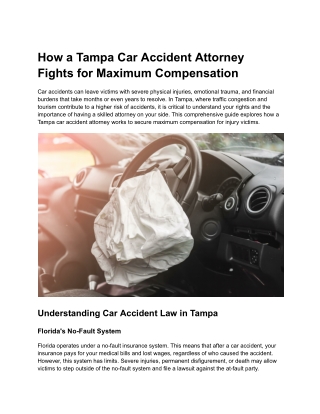how a tampa car accident attorney fights