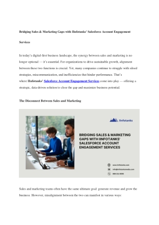 Bridging Sales & Marketing Gaps with IInfotanks’ Salesforce Account Engagement Services