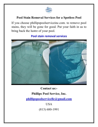 Pool Stain Removal Services for a Spotless Pool