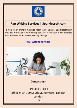Rap Writing Services Sparklessoft.com