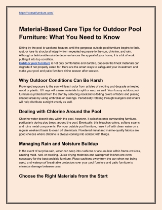 Material-Based Care Tips for Outdoor Pool Furniture_ What You Need to Know