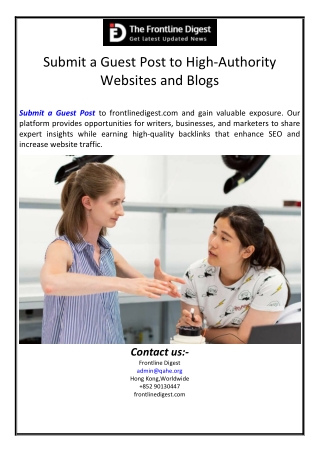 submit a guest post to high authority websites