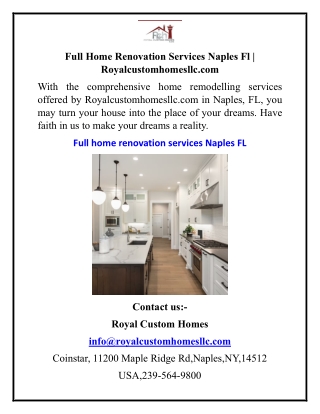 Full Home Renovation Services Naples Fl Royalcustomhomesllc.com