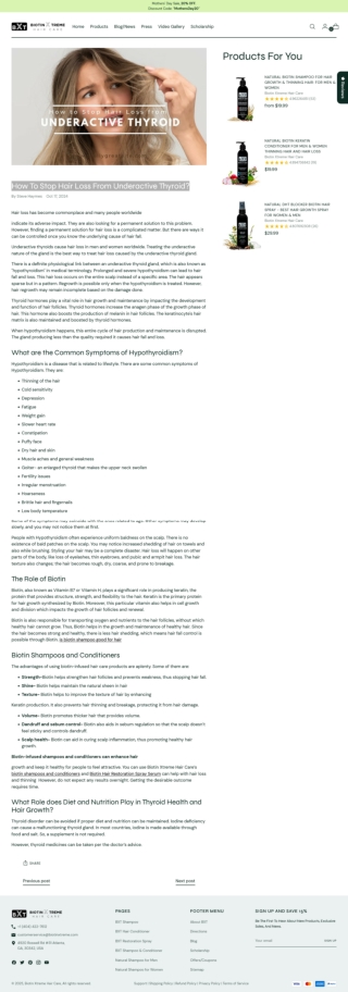 Stop Hair Loss from Underactive Thyroid
