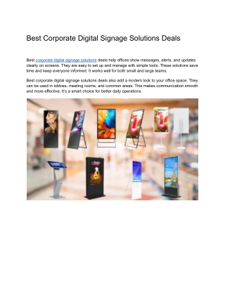 Best Corporate Digital Signage Solutions Deals