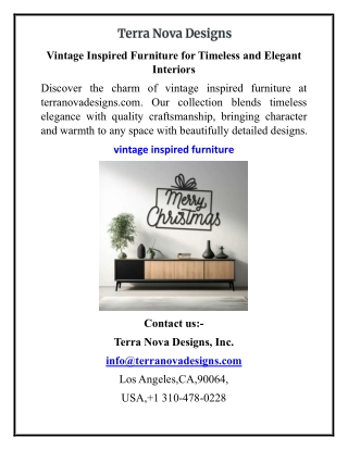 Vintage Inspired Furniture for Timeless and Elegant Interiors
