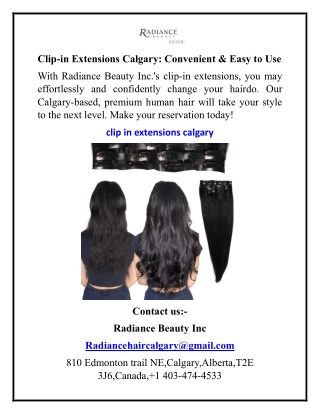 Clip-in Extensions Calgary Convenient & Easy to Use