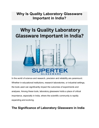 why is quality laboratory glassware important
