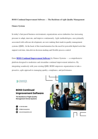 boss continual improvement software the backbone