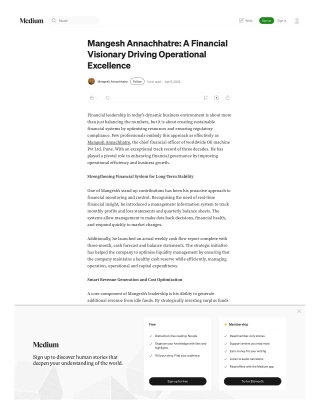 Mangesh Annachhatre A Financial Visionary Driving Operational Excellence
