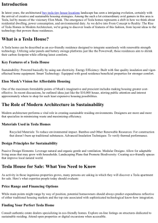 From Idea to Truth: The Increase of Tesla Houses in Modern Design