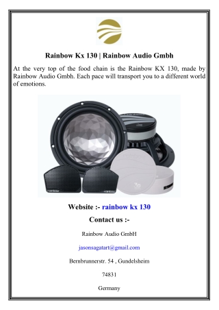 rainbow kx 130 rainbow audio gmbh