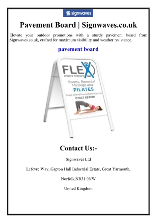 pavement board signwaves co uk