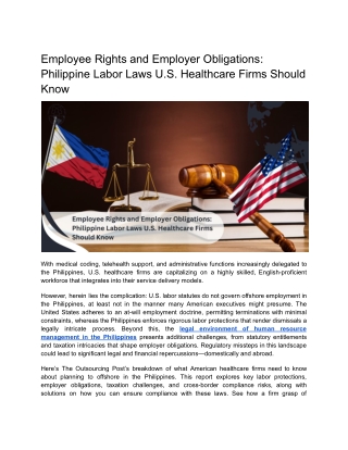 Employee Rights and Employer Obligations_ Philippine Labor Laws U.S. Healthcare Firms Should Know