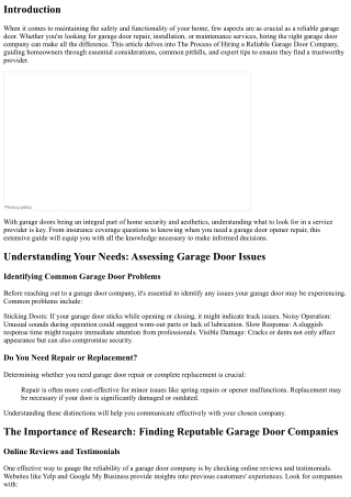 The Process of Hiring a Reliable Garage Door Company