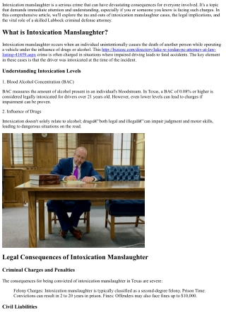 intoxication manslaughter is a serious crime that
