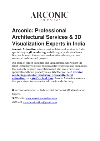 arconic professional architectural services