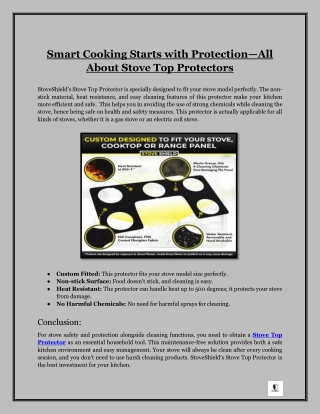 Smart Cooking Starts with Protection—All About Stove Top Protectors