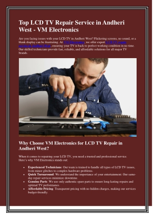 LCD TV Repair Service in Andheri West