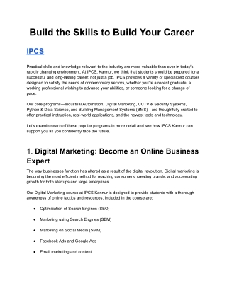 build the skills to build your career