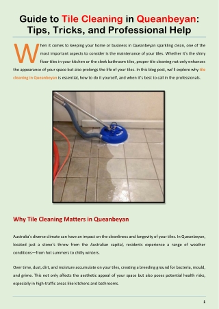 Guide to Tile Cleaning in Queanbeyan Tips, Tricks, and Professional Help