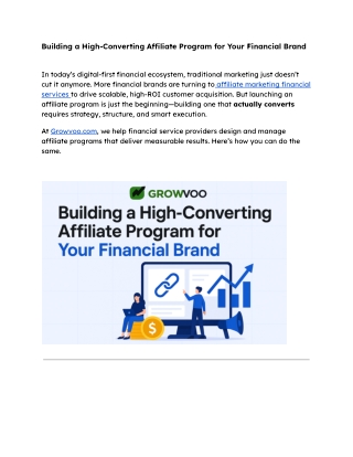 building a high converting affiliate program