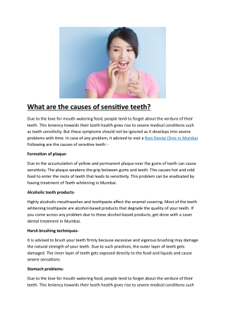 What are the causes of sensitive teet1