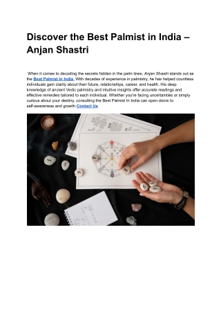 discover the best palmist in india anjan shastri