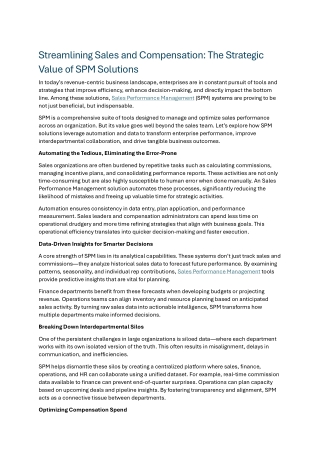 streamlining sales and compensation the strategic