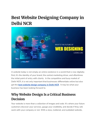 Best Website Designing Company in Delhi NCR
