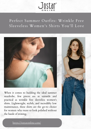 Upgrade Your Wardrobe with Chic Wrinkle Free Sleeveless Women's Shirts