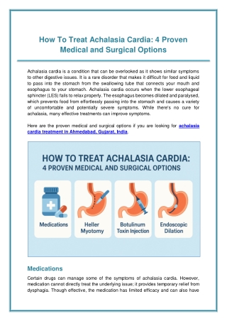 How To Treat Achalasia Cardia 4 Proven Medical and Surgical Options