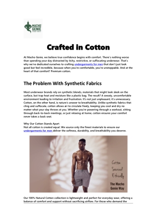 Crafted in Cotton