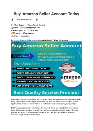 How To Buy, Amazon Seller Account Today_