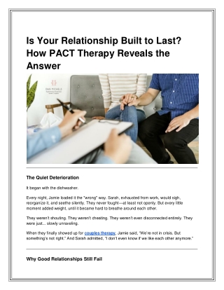Is Your Relationship Built to Last_ How PACT Therapy Reveals the Answer