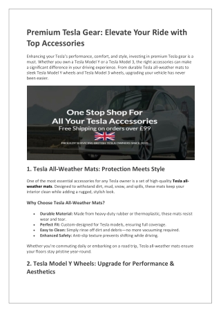 premium tesla gear elevate your ride with