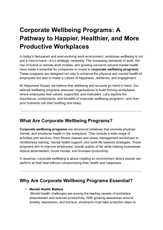 Corporate Wellbeing Programs_ A Pathway to Happier, Healthier, and More Productive Workplaces