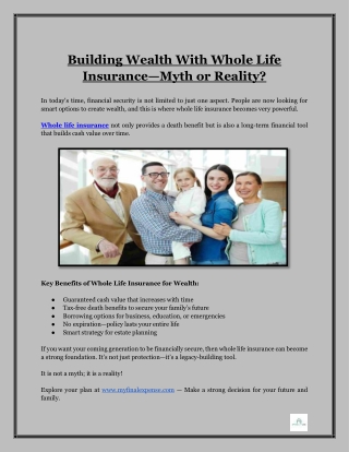 building wealth with whole life insurance myth