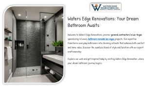 Waters Edge Renovations: Luxury Bathroom Remodeling in Las Vegas
